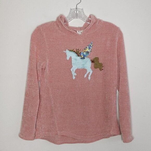 Belle Du Jour Soft Hoodie Sweatshirt with Sequins Unicorn - Picture 1 of 5